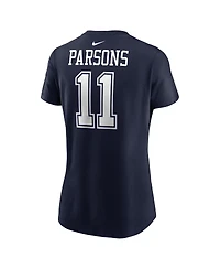 Women's Nike Micah Parsons Navy Dallas Cowboys Player Name and Number T-shirt