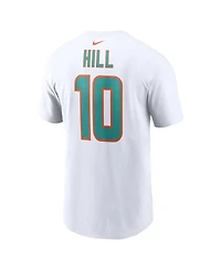 Men's Nike Tyreek Hill White Miami Dolphins Player Name and Number T-shirt