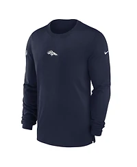 Men's Nike Navy Denver Broncos 2023 Sideline Performance Long Sleeve T-shirt