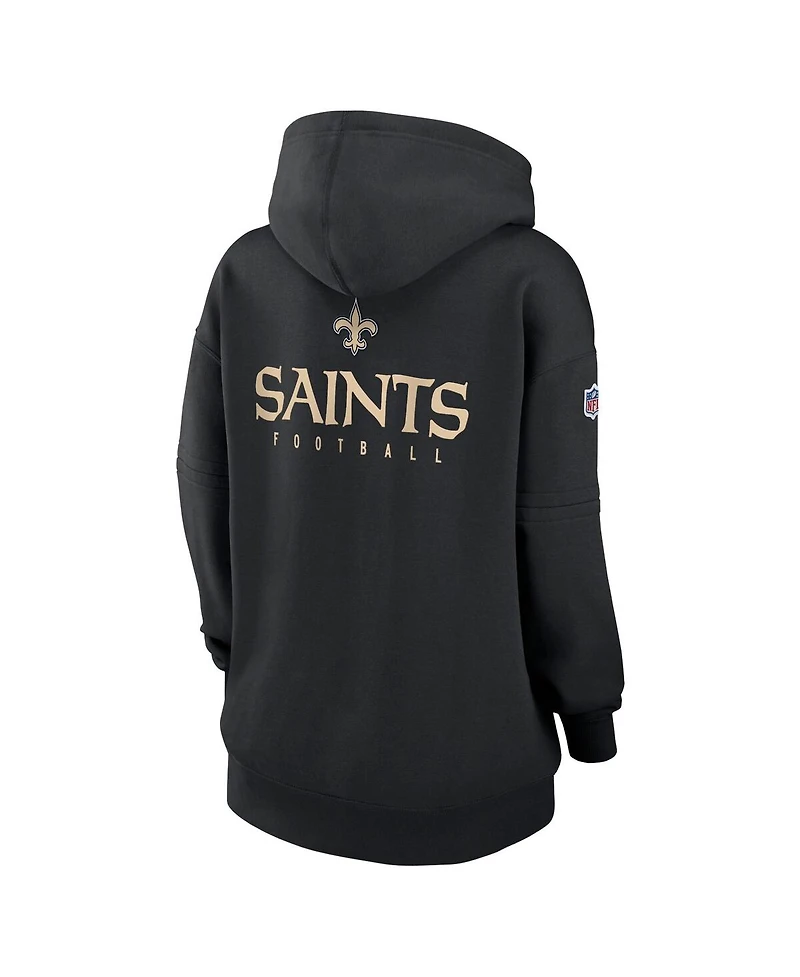 Women's Nike Black New Orleans Saints 2023 Sideline Club Fleece Pullover Hoodie