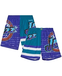Men's Mitchell & Ness Purple, Turquoise Utah Jazz Jumbotron 3.0 Shorts