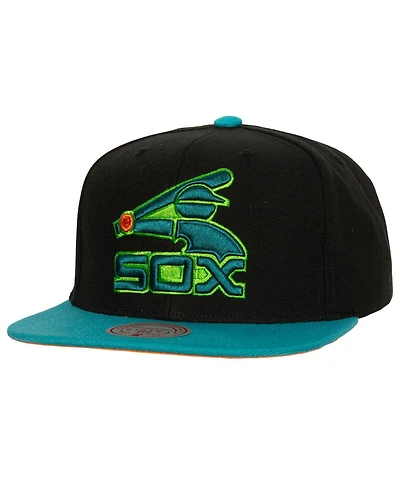 Men's Mitchell & Ness Black, Teal Chicago White Sox Citrus Cooler Snapback Hat