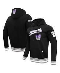 Men's Pro Standard Black Sacramento Kings Script Tail Pullover Hoodie