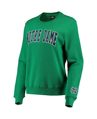 Women's Colosseum Green Notre Dame Fighting Irish Campanile Pullover Sweatshirt