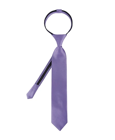 Calvin Klein Boys Solid Satin Pre-Tied Zipper Tie