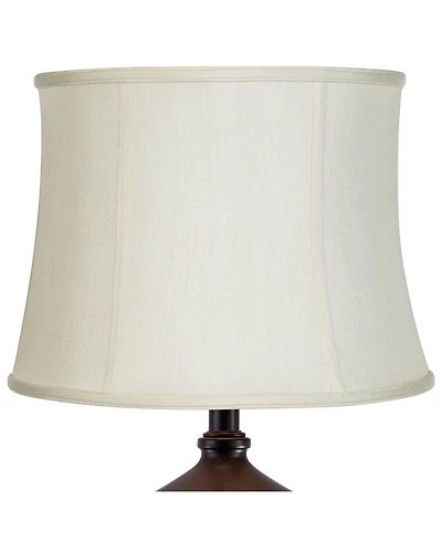 Imperial Shade Creme Classic Medium Drum Lamp Shade 14" Top x 16" Bottom x 12" High (Spider) Replacement with Harp and Finial