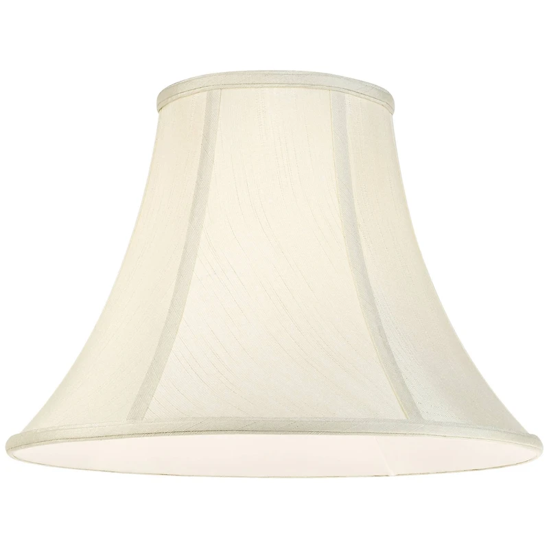 Creme Medium Bell Lamp Shade 7" Top x 16" Bottom x 12" Slant x 11.25" High (Spider) Replacement with Harp and Finial