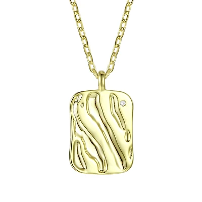 14K Gold Plated Square Pendant Necklace