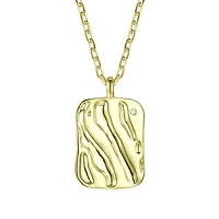 14K Gold Plated Square Pendant Necklace