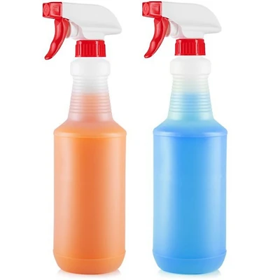 Leakproof Cleaning Spray Bottle with Adjustable Nozzle & Spring-loaded Trigger (2 Pack 16oz)