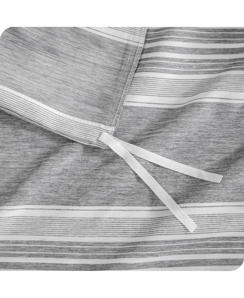 Bare Home Double Brushed Duvet Cover Set Queen - Stripe