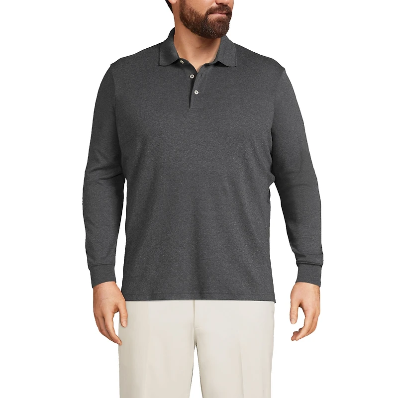 Lands' End Big & Tall Long Sleeve Super Soft Supima Polo Shirt