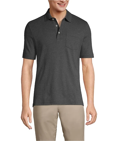 Lands' End Men's Tall Short Sleeve Cotton Supima Polo Shirt with Pocket