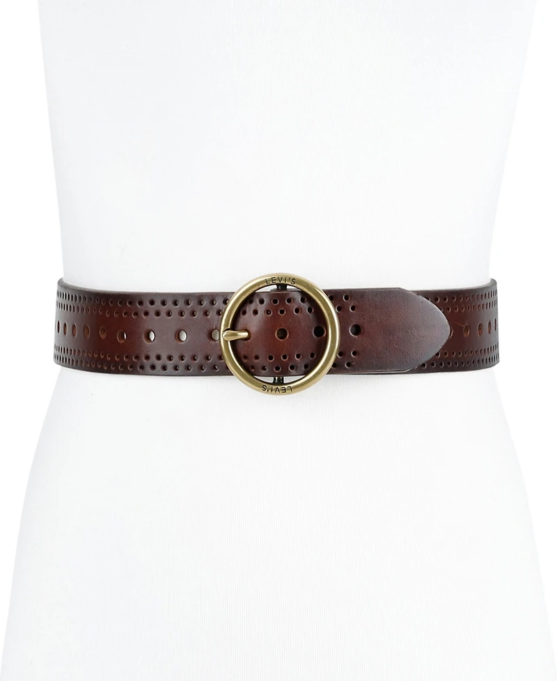 Levi's Women's Adjustable Laser Cut Leather Belt