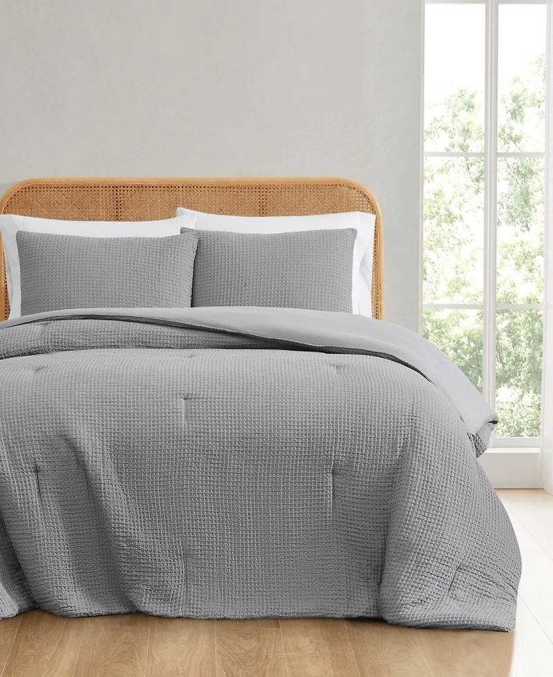 Truly Soft Textured Waffle 2 Piece Comforter Set, Twin/Twin Xl