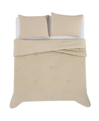Truly Soft Textured Waffle 3 Piece Comforter Set, King