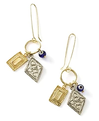 Matr Boomie Drishti Evil Eye Dangle Drop Charm Earrings