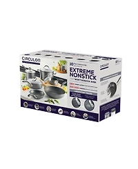 Circulon A1 Series with ScratchDefense Technology Aluminum 10 Piece Nonstick Induction Pots and Pans Cookware Set
