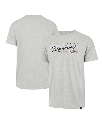Men's '47 Brand Gray Distressed Baltimore Ravens Downburst Franklin T-shirt