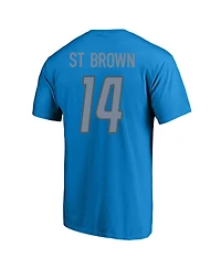Men's Fanatics Amon-Ra St. Brown Blue Detroit Lions Big and Tall Player Name and Number T-shirt