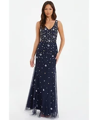 Quiz Women's Beaded 2-In-1 Cape And Evening Dress