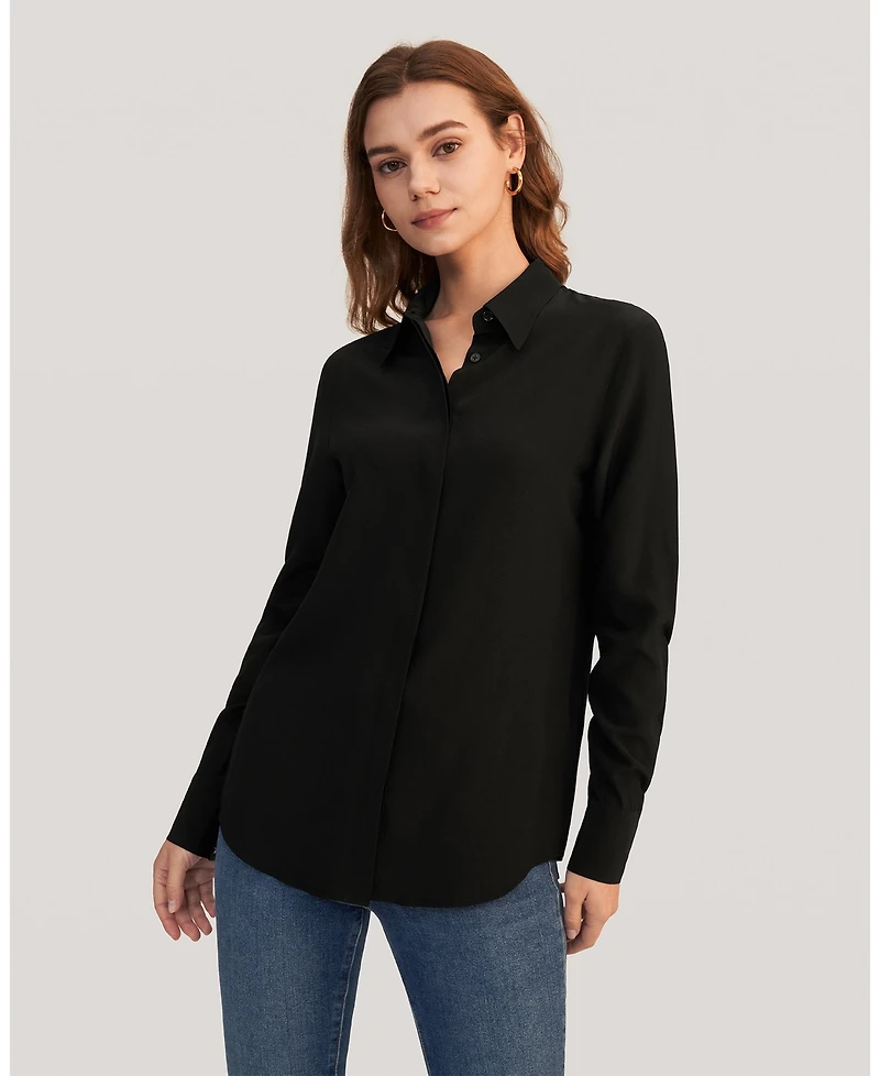 Lilysilk Women's Wrinkle Free Basic Silk Shirt for Women