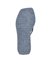 Guess Women's Demmey Logo Thong Square Toe Wedge Sandals - Dark Blue Denim