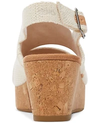Toms Women's Claudine Slingback Cork Wedge Platform Sandals