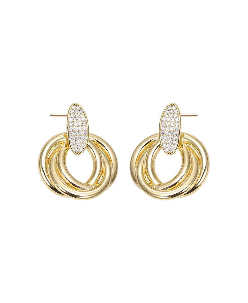 by Adina Eden Pave Dangling Twisted Knot Stud Earring