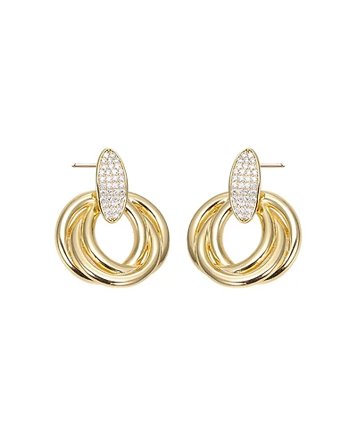 by Adina Eden Pave Dangling Twisted Knot Stud Earring