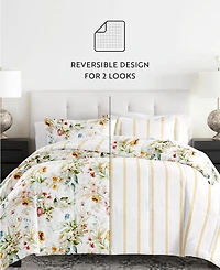 ienjoy Home Chintz Floral Stripe 2-Piece Comforter Set, Twin/Twin Xl