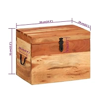 Storage Box 15.4"x11"x12.2" Solid Wood Acacia
