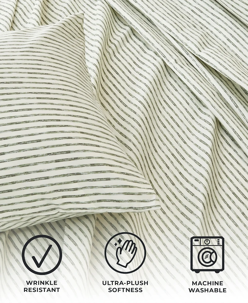 Premium Comforts Striped Wrinkle Resistant Microfiber 4-Pc. Sheet Set, Full - Stripe