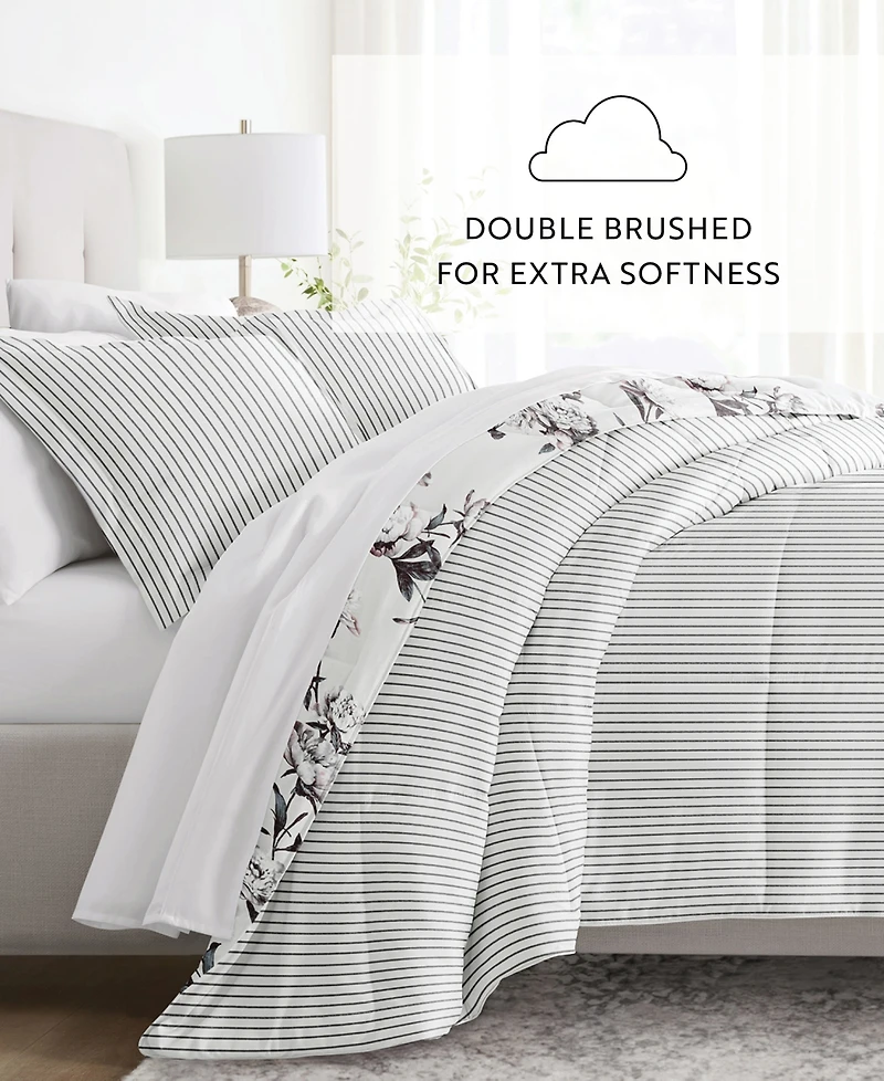 ienjoy Home Vintage-Like Magnolia Stripe 2-Piece Comforter Set, Twin/Twin Xl