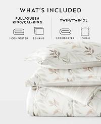 ienjoy Home Foliage Stripe 3-Piece Comforter Set, King/California King