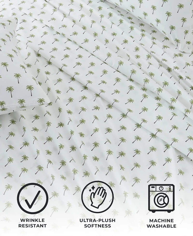 Premium Comforts Coastal Printed Microfiber 4-Pc. Sheet Set, Queen