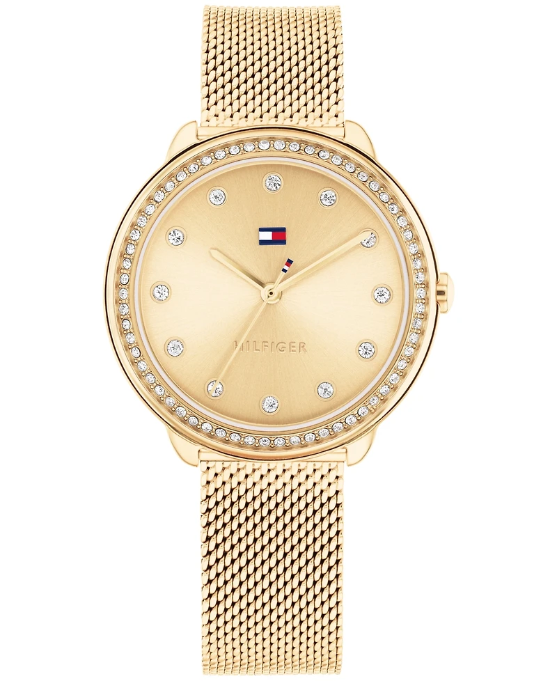 Tommy Hilfiger Women's Quartz Gold-Tone Stainless Steel Mesh Watch 32mm