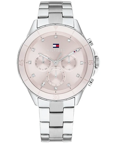 Tommy Hilfiger Women's Multifunction Silver-Tone Stainless Steel Watch 40mm