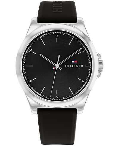 Tommy Hilfiger Men's Quartz Black Silicone Watch 42mm