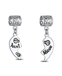 Bling Jewelry Bff Ladybug Heart Dangle Charm Bead for Aunt Niece Sterling Silver Fits Bracelet