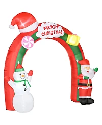Homcom 106.25" Giant Christmas Inflatables Archway with Santa for Yard