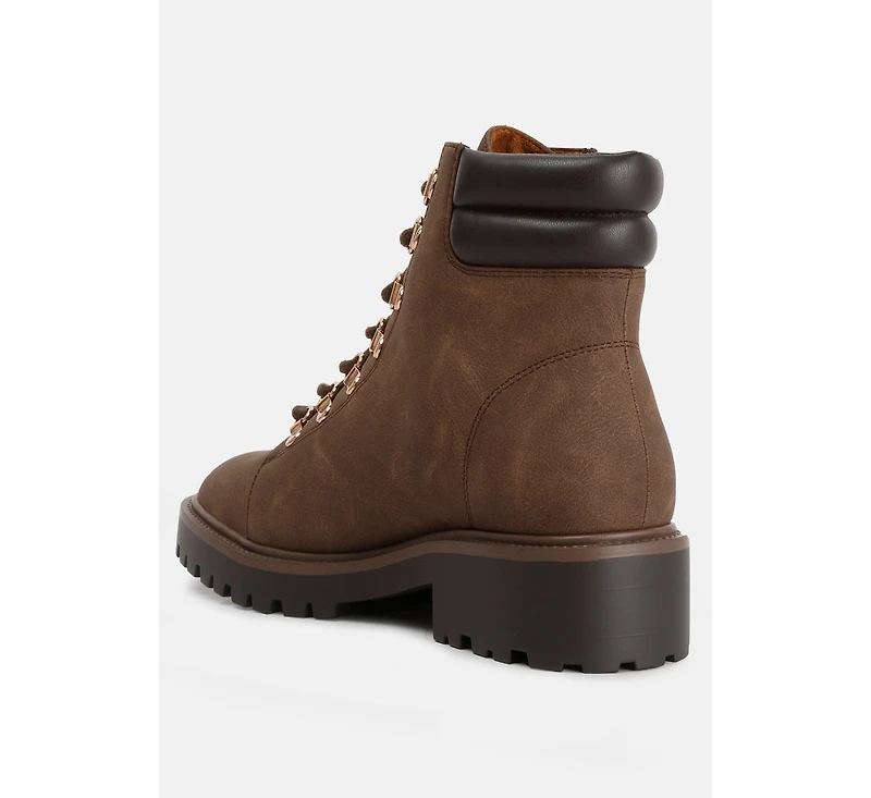 Womens shirly soft leather lace-up boots