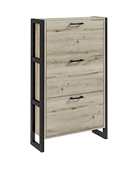 Homcom Shoe Cabinet with 3 Flip Drawer Cabinet,