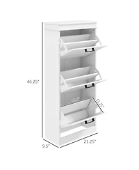 Homcom Shoe Cabinet with 3 Flip Drawers for 15 Pairs of Shoes