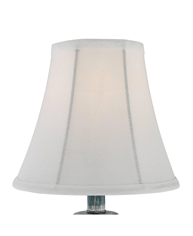 Regency Hill Cali Traditional Accent Table Lamps 19" High Set of 2 Antique Blue White Bell Shade for Bedroom Living Room Bedside Nightstand Offic