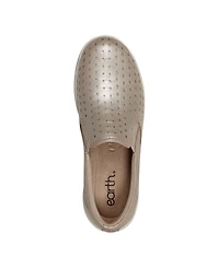 Earth Women's Nel Laser Cut Round Toe Casual Slip-On Sneakers