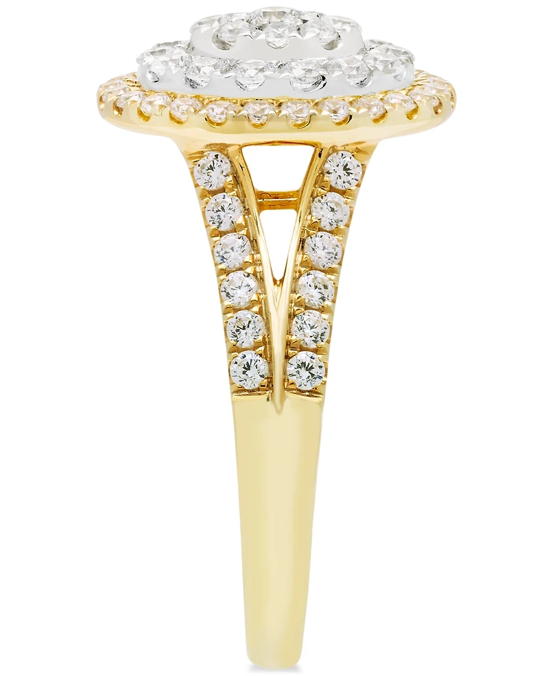 Diamond Oval Halo Engagement Ring (1 ct. t.w.) in 14k Two-Tone Gold