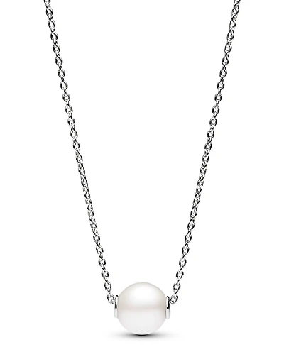 Pandora Sterling Silver Sparkling Treated Freshwater Cultured Pearl Collier Necklace