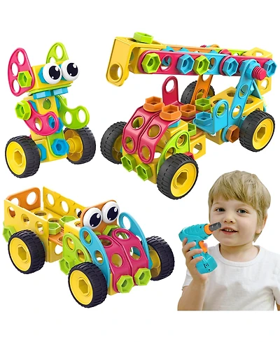 Contixo - Kids Toy Magnet Tiles -3D Building Blocks Stem Construction