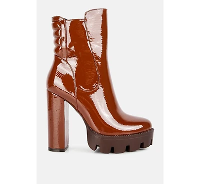 High Key Collared Heel Ankle Boot Women